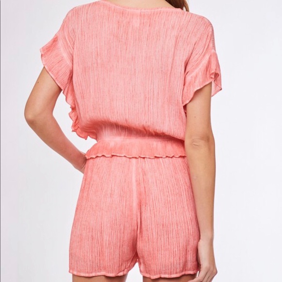 Coral Kimono Romper - Picture 4 of 4